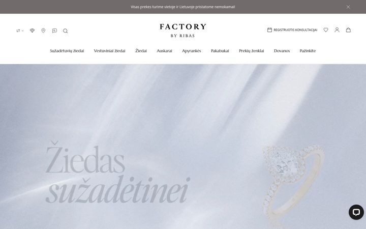 Snímek obrazovky factorybyribas.lt