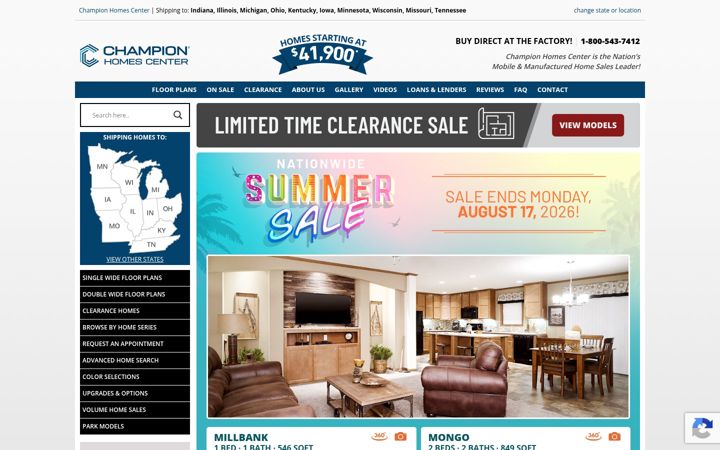 Screenshot of factorydirectmobilehomes.com