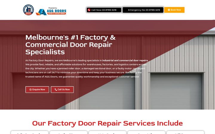 Screenshot ta' factorydoorrepairs.net