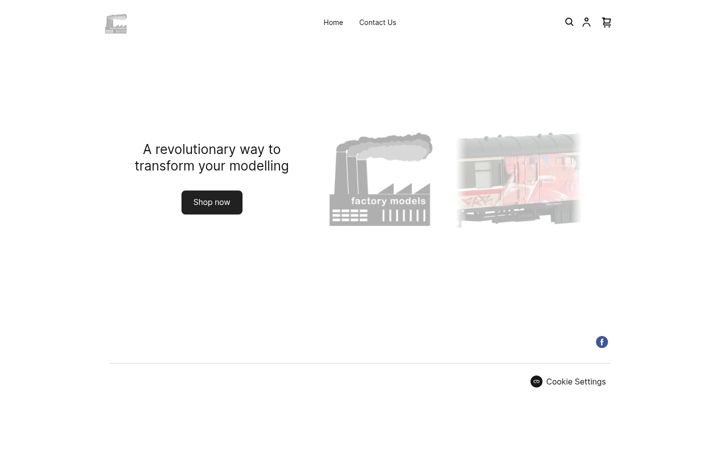 Screenshot stránky factorymodels.co.uk