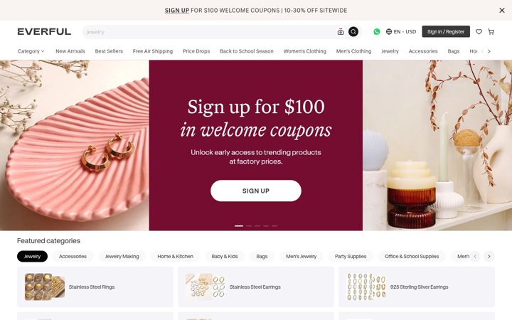 Screenshot of factorypricejewelry.com