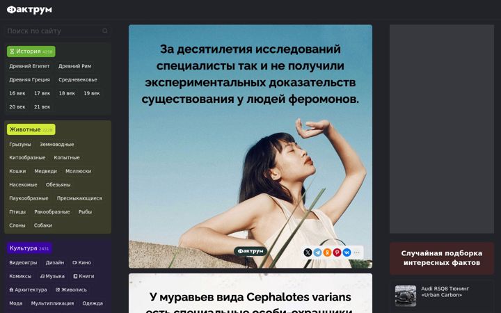 Screenshot of factroom.ru