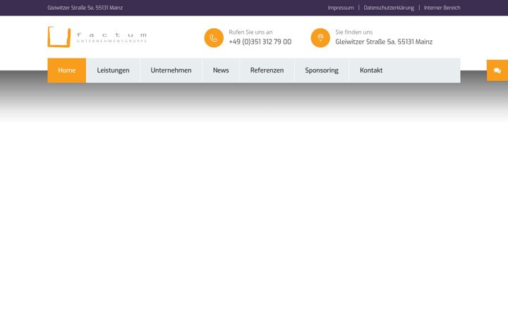Screenshot van factum-ag.de