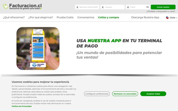 Screenshot of facturacion.cl