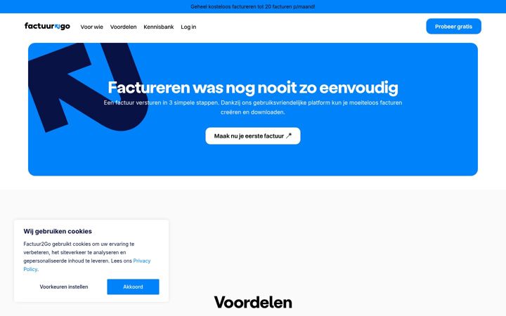 Screenshot of factuur2go.nl