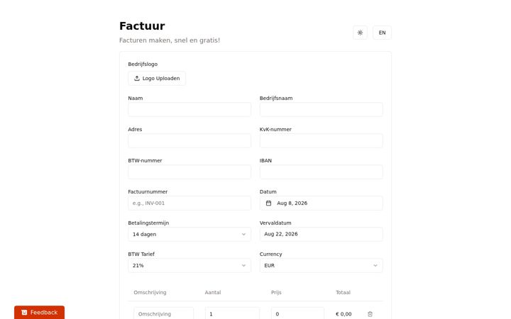 Screenshot of factuurflow.com