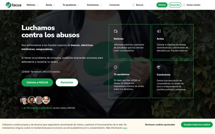 Screenshot of facua.org
