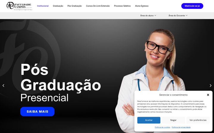 Snímek obrazovky faculdadecampos.com.br