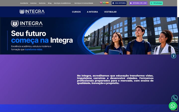 Screenshot of faculdadeintegra.edu.br