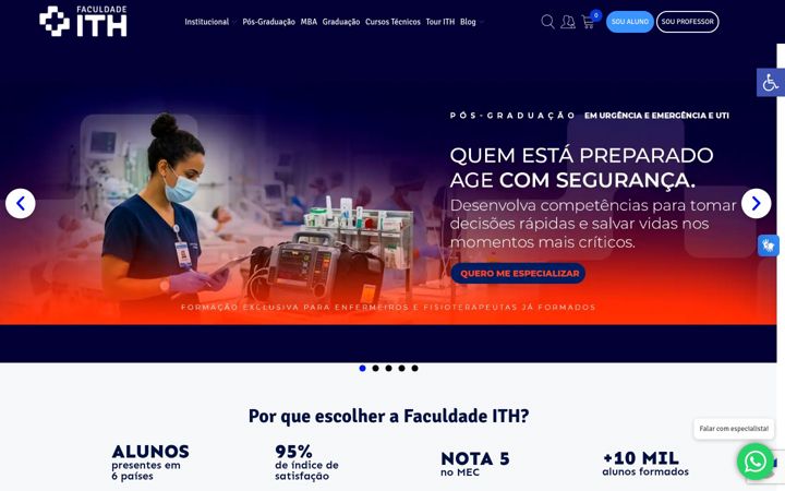 Screenshot of faculdadeith.com.br