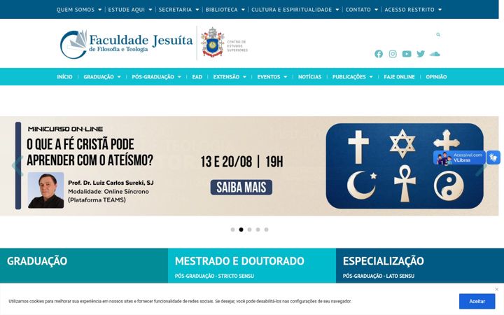 Screenshot of faculdadejesuita.edu.br