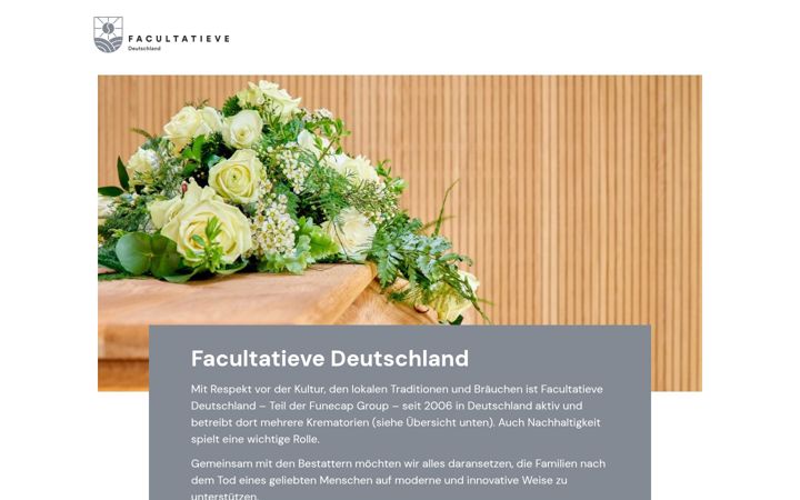 Screenshot of facultatievedeutschland.de