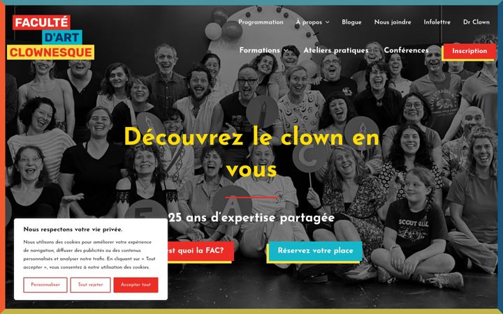 Screenshot of faculteartclownesque.ca