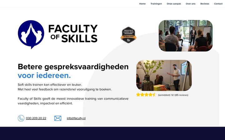 Screenshot of faculty.nl