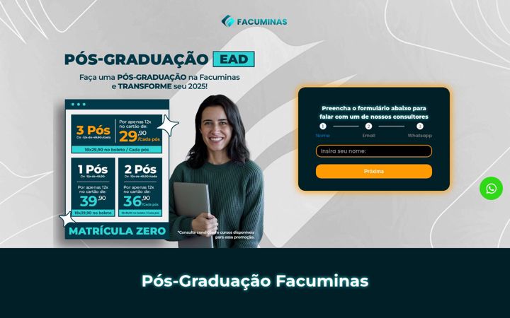 Screenshot of facuminaseadposonline.com.br
