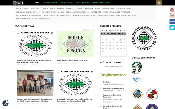 Screenshot of fadajedrez.com.es