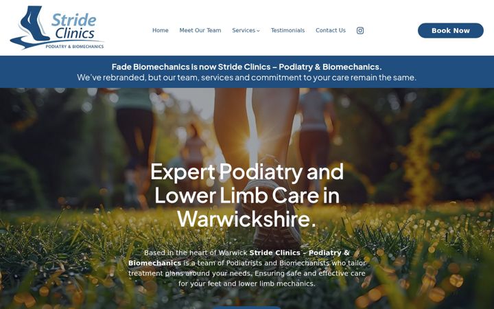 Screenshot of fadebiomechanics.co.uk