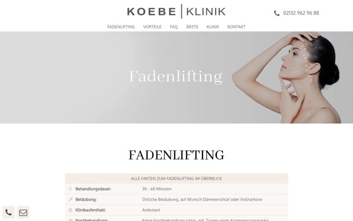 Skærmbillede af faden-lifting-duesseldorf.de