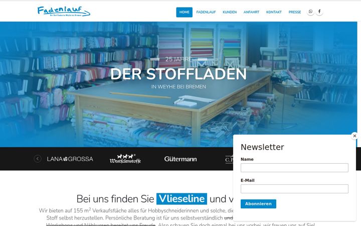 Screenshot of fadenlauf.eu