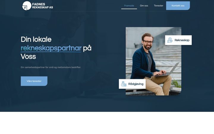 Screenshot of fadnesrekneskap.no
