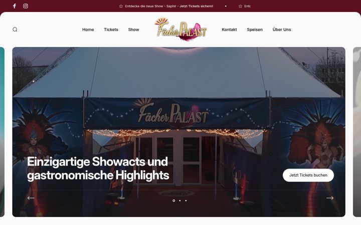Screenshot von faecher-palast.de