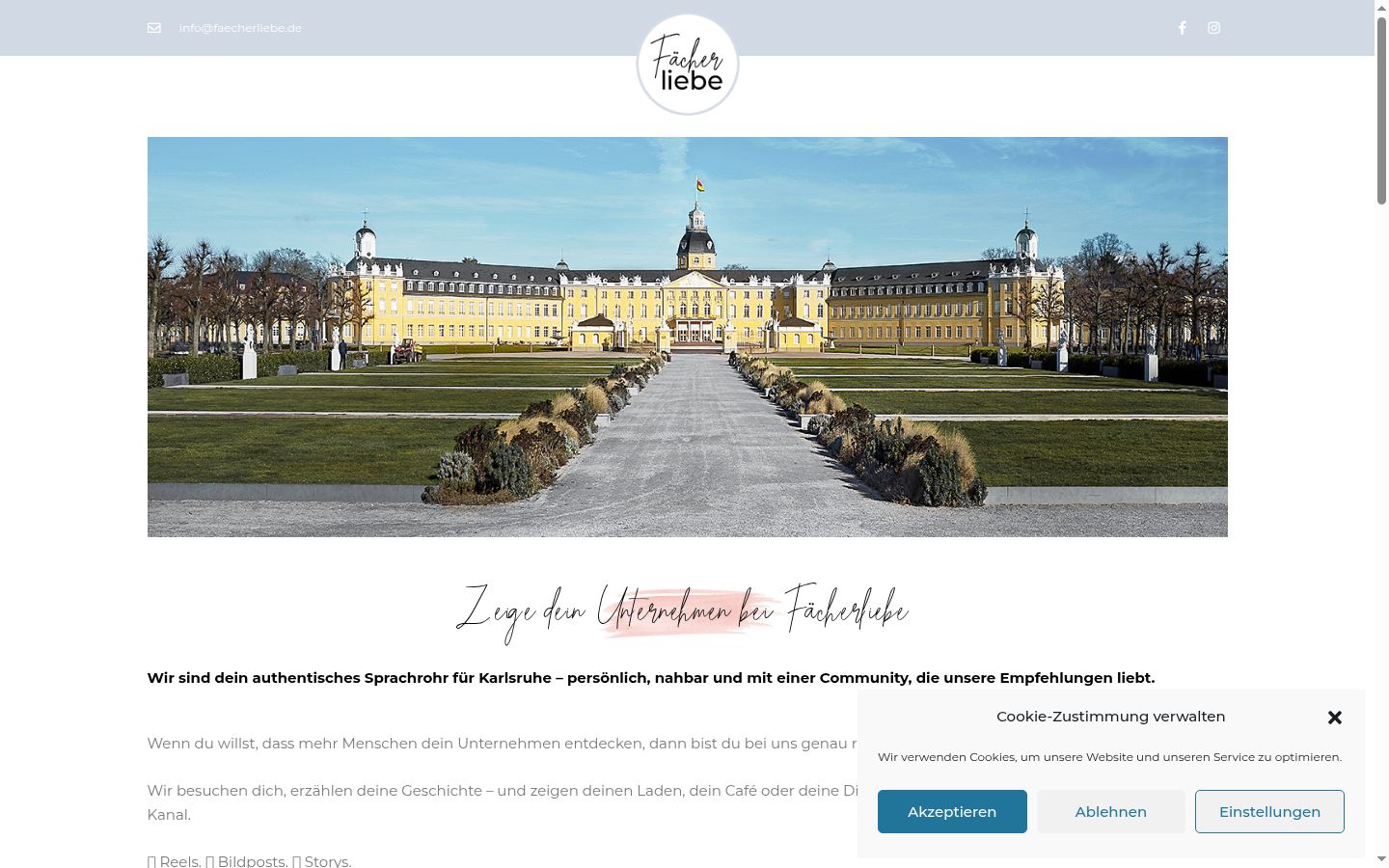 Screenshot des Einwilligungsbanners vor jeglicher Interaktion
