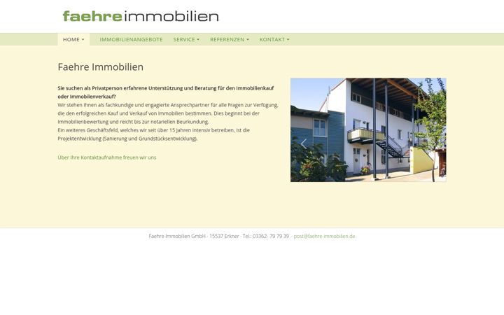 Skjermbilde av faehre-immobilien.de