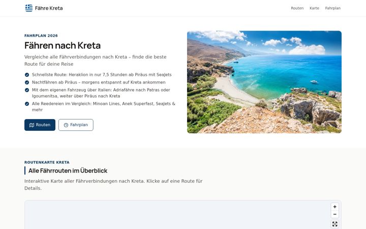 Skjermbilde av faehre-kreta.de