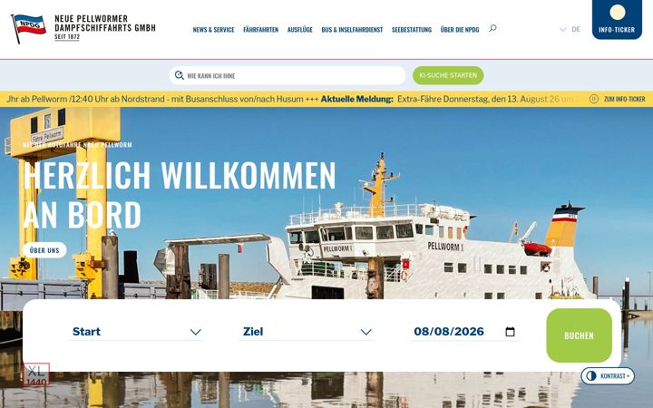 Skjermbilde av faehre-pellworm.de