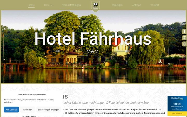 Skjermbilde av faehrhaus-seminarhotel.de