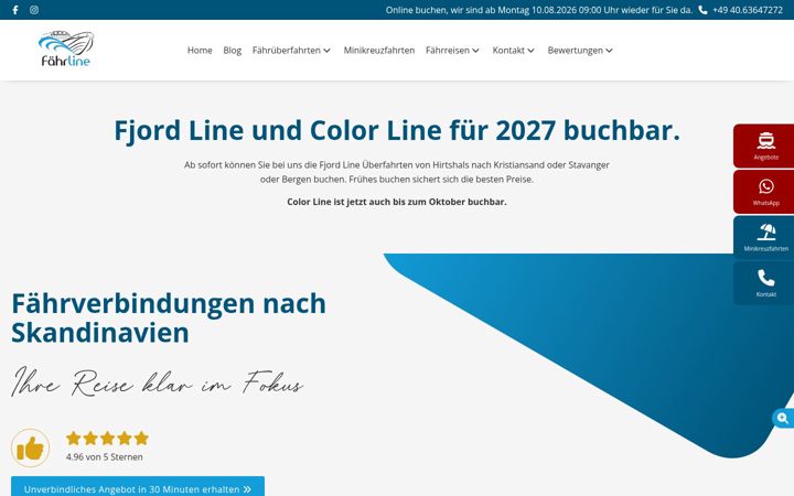 Screenshot of faehrline.de