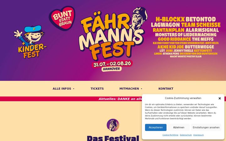 Skjermbilde av faehrmannsfest.de