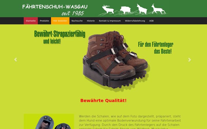 Skjermbilde av faehrtenschuh-wasgau.de