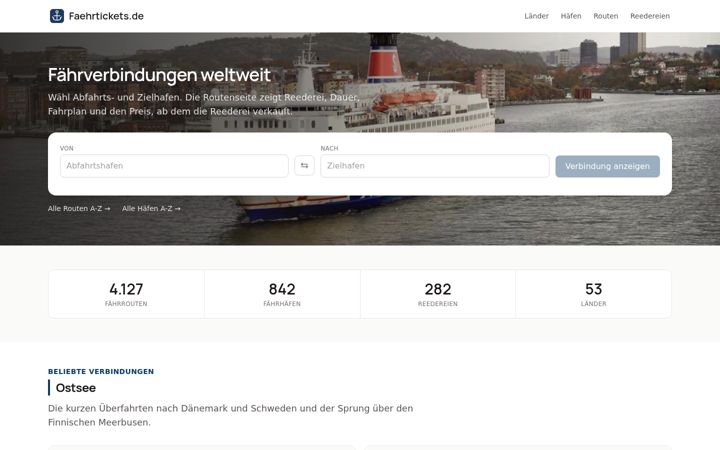 Skjermbilde av faehrtickets.de