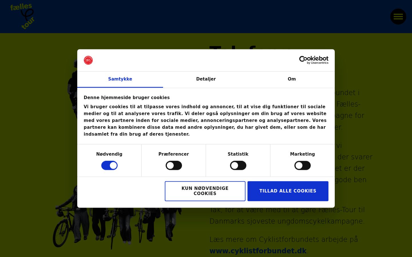 Posnetek zaslona pasice za privolitev, prikazane pred kakršno koli interakcijo