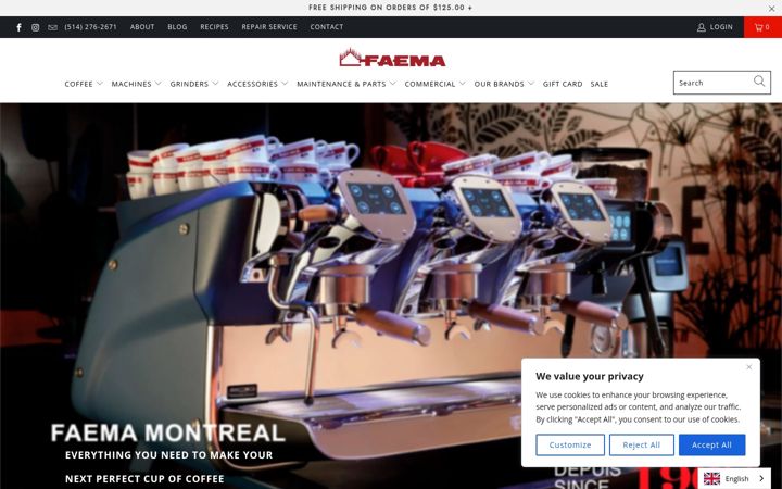 Screenshot of faemacanada.com