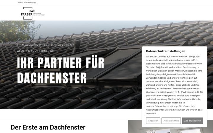 Screenshot of faerber-dachfenster.de