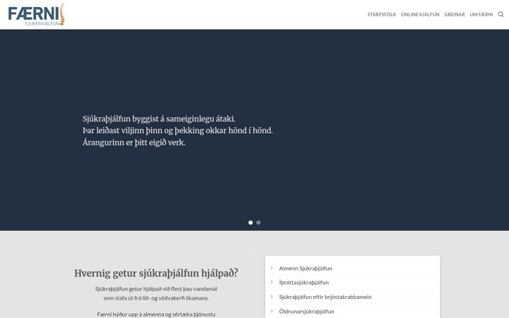 Screenshot of faerni.is