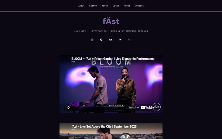 Screenshot of faestmusic.com