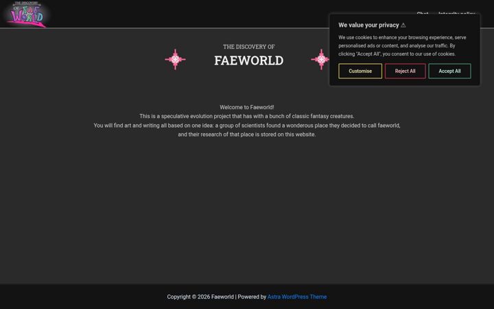 Screenshot of faeworld.eu