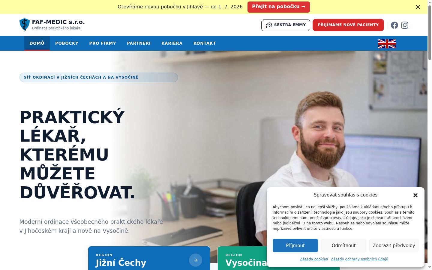 Screenshot of the consent banner shown before any interaction