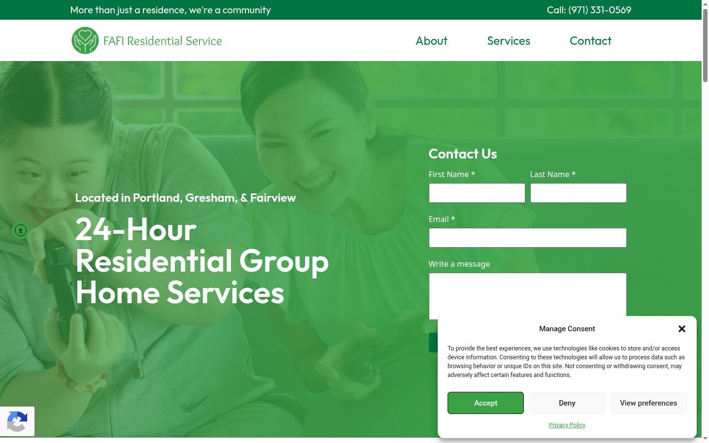 Screenshot of the consent banner shown before any interaction