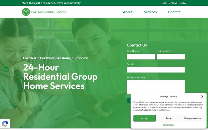 Screenshot of fafiresidentialservice.com