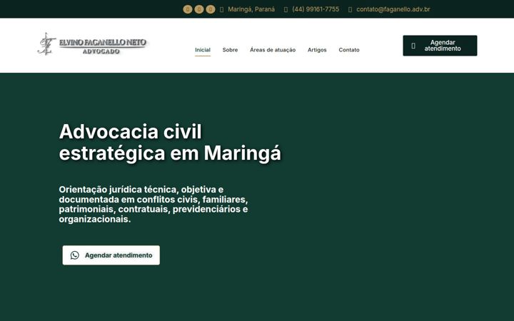 Screenshot of faganello.adv.br