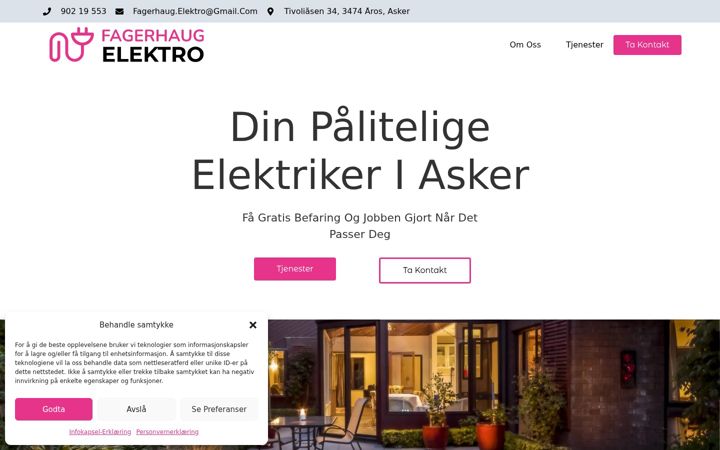 Screenshot of fagerhaug-elektro.no