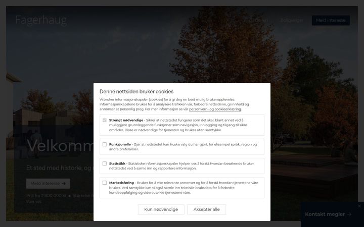 Screenshot of fagerhaugbolig.no