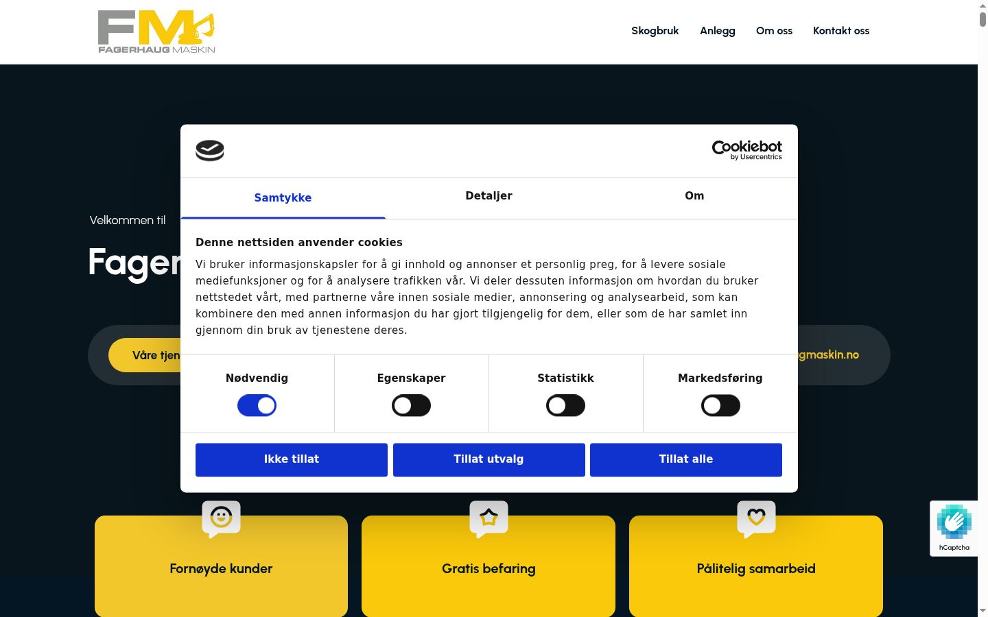 Screenshot of the consent banner shown before any interaction