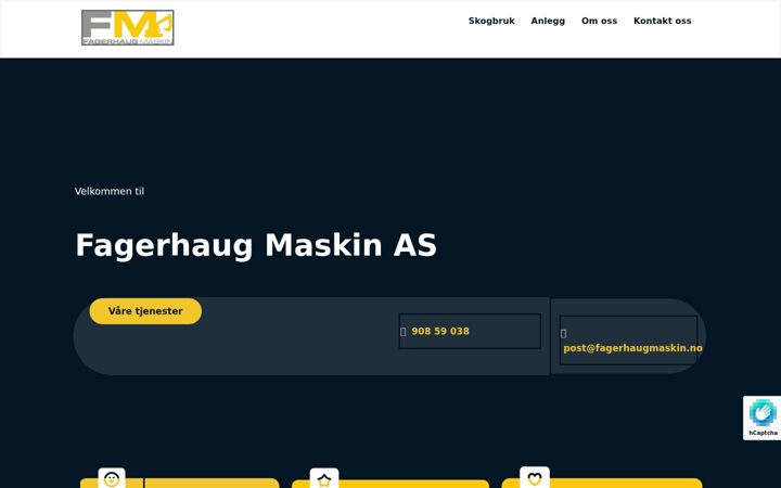 Screenshot of fagerhaugmaskin.no