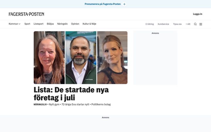 Screenshot of fagersta-posten.se
