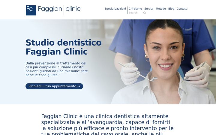 Skjámynd af faggianclinic.it